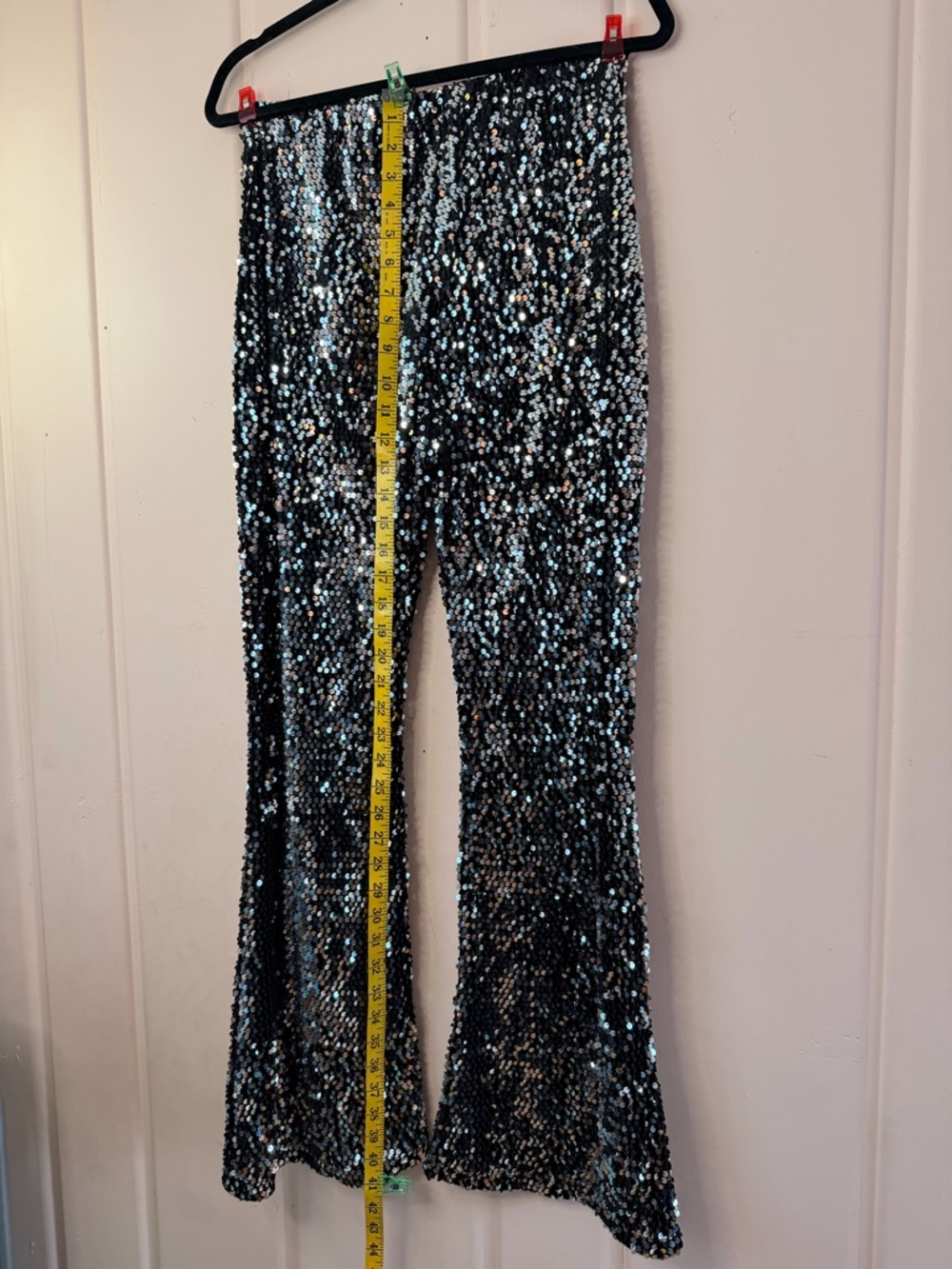 Sequin Flare women’s pants - Black Sparkle Sz medium - Picture 4 of 4